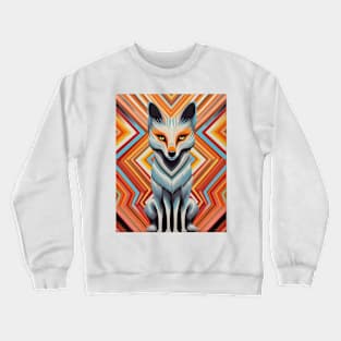 Spectrum Fox: Radiant Op Art Red Fox Design Crewneck Sweatshirt